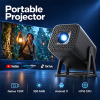 Mini projecteur portable Android TV, prise en charge de la résolution native 720p, décodage vidéo 8K, WiFi intelligent, mini projecteur vidéo pour films