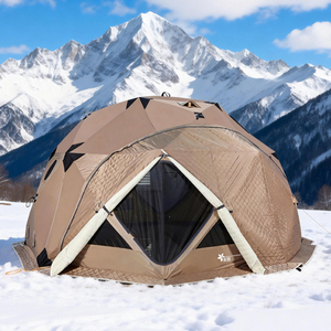 Tente de camping spacieuse en tissu Oxford octogonal à une chambre, imperméable, gonflable, pour le camping en famille en hiver - Product Image 4