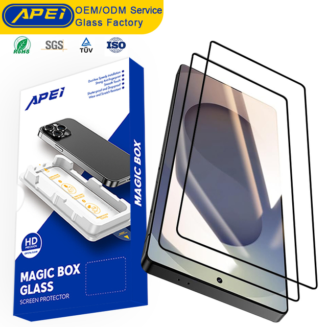 Magic Box Slik Print HD Tempered Glass Film Easy Install Screen Protector for iPhone 15 17 Pro Max for Samsung S24 S25 S26 Ultra