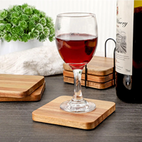 Sous-verres classiques en bois d'acacia et bambou, personnalisables avec logo, écologiques, antidérapants, gravés, avec boîte cadeau – Vente en gros