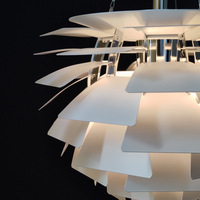 Lustre LED en aluminium de style nordique moderne, design original en forme de cône de pin, blanc, idéal pour les salles à manger et les salons