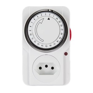 Minuteur mécanique standard brésilien 24 heures, <span class=keywords><strong>prise</strong></span> <span class=keywords><strong>programmable</strong></span> 10A 220V, interrupteur écologique en plastique pour lampe de culture domestique - Product Image 1