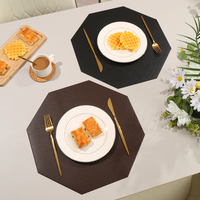 Set de table en cuir PU écologique tridimensionnel, diamètre 38,5 cm, résistant à la chaleur, antidérapant, pour la maison, l'hôtel, le restaurant