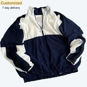 <span class=keywords><strong>Giacca</strong></span> a vento da uomo <span class=keywords><strong>oversize</strong></span> Vintage Street Jacket a contrasto bianco e nero con cerniera in poliestere - Product Image 1