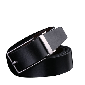 Cintura da Uomo Elegante in Pelle di Vacchetta con Fibbia Girevole in Lega per Pantaloni - Product Image 1