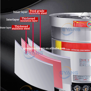 Điện nồi hơi lớn nấu ăn nồi Cookware Set thép không gỉ thương mại thực phẩm súp cách nhiệt xô 20L - Product Image 4