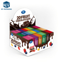 Présentoir de comptoir en carton portable pour magasin de produits alimentaires, présentoir personnalisé en carton, table pop-up, comptoir de magasin de détail, boîte de présentation de chocolat
