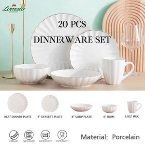 Juego <span class=keywords><strong>de</strong></span> <span class=keywords><strong>Vajilla</strong></span> <span class=keywords><strong>de</strong></span> Porcelana <span class=keywords><strong>Blanca</strong></span> <span class=keywords><strong>con</strong></span> Diseño <span class=keywords><strong>de</strong></span> Calabaza y Detalles en <span class=keywords><strong>Oro</strong></span>, 20 Piezas - Juego <span class=keywords><strong>de</strong></span> Platos, Tazones y Tazas para Cenar y Receber Invitados - Product Image 5