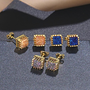 A2726 <span class=keywords><strong>boucles</strong></span> <span class=keywords><strong>d</strong></span>'<span class=keywords><strong>oreilles</strong></span> à la mode mignonnes en <span class=keywords><strong>or</strong></span> 18 carats <span class=keywords><strong>boucles</strong></span> <span class=keywords><strong>d</strong></span>'<span class=keywords><strong>oreilles</strong></span> s925 <span class=keywords><strong>boucles</strong></span> <span class=keywords><strong>d</strong></span>'<span class=keywords><strong>oreilles</strong></span> rectangulaires en pierre dursy colorées pour femmes et filles - Product Image 2