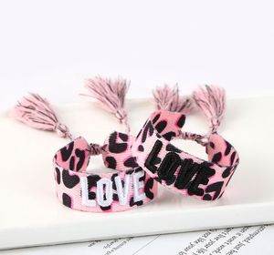 YBcustom Women's LOVE Woven Fabric <strong>Wristband</strong> Creative Three-Dimensional Embroidered Letters Fashion Wrap Bracelets Friendship - Product Image 4