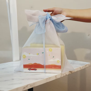 Sac fourre-tout en organza bicolore noué aux épaules, sac de shopping résistant et transparent, sac de mode personnalisé pour femmes, idéal pour cadeaux, vêtements et cosmétiques - Product Image 2
