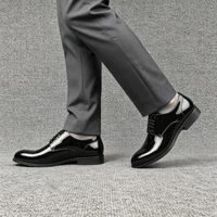 Leichte Herren-Lacklederschuhe Atmungsaktive Hybrid-Anzugsneaker Weiche Sohle Glänzende Formelle Business-Schuhe Übergrößen EU 39-46