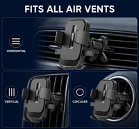 Support de téléphone pour grille d'aération de voiture avec poignée et déverrouillage à une touche, en plastique ABS, utilisation facile à une main