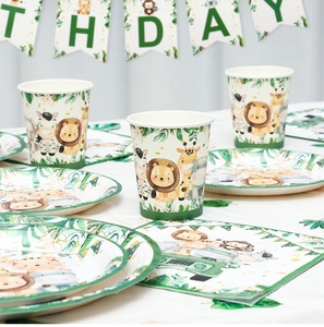 <span class=keywords><strong>Jungle</strong></span> Animal <span class=keywords><strong>Anniversaire</strong></span> Bébé Douche Assiettes En Papier Jetables Vaisselle Décor De Fête Garçon 1er Sauvage Une Fête D'<span class=keywords><strong>anniversaire</strong></span> Fournitures - Product Image 5