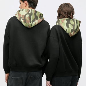 Custom Men Sweatshirt Boxy Printed Oversize CAMO CONTRAST ZIP up HOODIE - Product Image 2