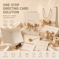 Carte de remerciement personnalisée en carton 300 g/m² avec papier d'art 5x7 pouces, dorure à chaud, en pâte recyclée et pochette de protection