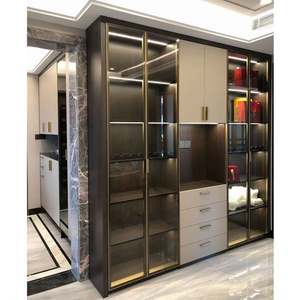 Aimsp European American Style Wine <b>Glass</b> Cabinet Wine Cabinet Wood Dining Room Wall Cabinet - Product Image 1