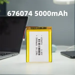 Batería de polímero de litio 676074, 3,85 V, 5000 mAh, protección contra sobrecarga para <span class=keywords><strong>terminal</strong></span> portátil, monitor móvil, 602040, 902025, 906090 - Product Image 1