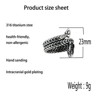 Men's Stainless Steel Dragon <b>Ring</b> Animal Shape Punk Style Retro Jewelry Gift 280707 - Product Image 3
