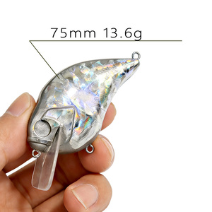 Señuelo flotante de ABS sin pintar Top Right JZ-7364 de 75 mm y 13.8 g para pesca de lubina, cebo duro para bricolaje en agua dulce con estampado dorado - Product Image 2