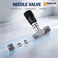 Stainless Steel Metering Needle Valve Micro Adjust Flow Control 0.5mm Thread Pitch Precise Fluid Regulation for Laboratory Use