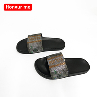 Tendance 2024 	   Sandales d'été pour femmes et filles, à strass et diamants, style claquettes à motif dollar, pantoufles d'intérieur scintillantes, sandales à plateforme