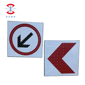 Năng lượng mặt trời chiếu sáng LED nhôm hướng giao thông phản chiếu nhấp nháy bảng hiệu trái và phải arrowtraffic dấu hiệu với bảng điều khiển - Product Image 6