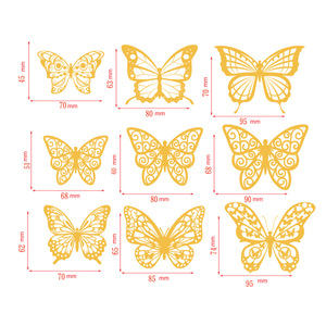 ของตกแต่งเค้กอะคริลิคผีเสื้อรูปทรงน้ำผึ้งและหวานๆ แบบสองด้าน สำหรับงานปาร์ตี้ - Product Image 5