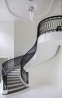 Duplex Fantaisie Escalier Courbé Arc Escalier avec Balustrade En Fer Forgé pour Villa Projet Conception Australienne Prix Usine