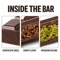 Chocolat Artisanal Pistache OEM/ODM en Barre – Usine de Chocolat Personnalisé, Style Dubaï Sucré
