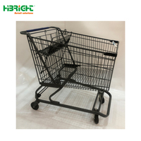 Carrinho de Compras de Metal de Alta Qualidade com Design de Cesta em Malha, Estável, Durável e à Prova de Ferrugem, com Alça Ergonômica