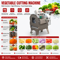 Machine à couper les légumes à double tête, en acier inoxydable, trancheuse-découpeuse automatique avec contrôle de fréquence pour restaurant