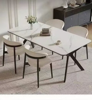 Ensemble de table à manger élégante en acier doré rose, de luxe et abordable, pour restaurant, cuisine, hôtel, vente en gros