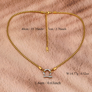 Collar con colgante de hoja de arce de acero inoxidable con cristales rojos para mujeres y hombres, joyería de regalo, cadena de clavícula a la moda - Product Image 3