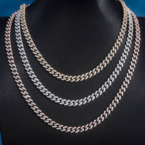 Trong Kho 10K Vàng Bất Kim Cương Cuba Liên Kết Chuỗi Hollow Hip Hop Miami Phòng Thí Nghiệm Grown Kim Cương Cuba Chuỗi <span class=keywords><strong>18</strong></span> <span class=keywords><strong>Inch</strong></span> Vòng Cổ Cho Nam Giới - Product Image 1