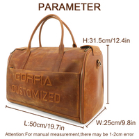 Bolsa de Viaje de Cuero Personalizada, Bolsa de Fin de Semana, Bolsa de Gimnasio de Gran Capacidad, Bolsa de Viaje para Pasar la Noche, Marca Privada OEM