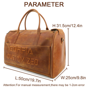 Bolsa de Viaje de Cuero Personalizada, Bolsa de Fin de Semana, Bolsa de Gimnasio de Gran Capacidad, Bolsa de Viaje para Pasar la Noche, Marca Privada OEM - Product Image 6