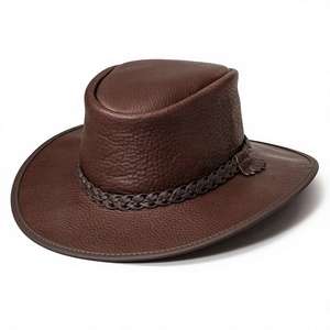 Finest Quality Genuine Leather Cowboy <b>Hats</b> BS International European Fashion Made India Eco Friendly Casual Travel Beach Cycling - Product Image 2