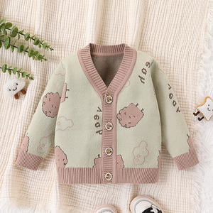 Jungen Jacke Pullover Cartoon Rundhals ausschnitt Kleinkind Winter Warm Breath able Button Open Front Cardigan Gestrickt Frühling Herbst - Product Image 3