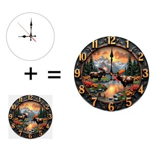 <b>Round</b> Wooden Wall Clock 25Cm Quiet Movement Minimalist Home Bedroom Living Room Hanging Clock - Product Image 1