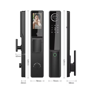 Tuya WIFI <span class=keywords><strong>verrouillage</strong></span> intelligent entièrement automatique reconnaissance d'empreintes digitales du visage 3D interphone Audio bidirectionnel pour portes en bois stockage de données en nuage - Product Image 5