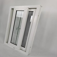 Ventana de vidrio corredizo de vinilo de nuevo diseño personalizado ahorro de energía UPVC para balcón cortina de persiana de pantalla magnética de apertura Horizontal