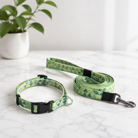 Collier de chien en nylon de mode de luxe, accessoire imperméable pour animaux de compagnie à impression intelligente avec option de logo personnalisé de décoration de ruban