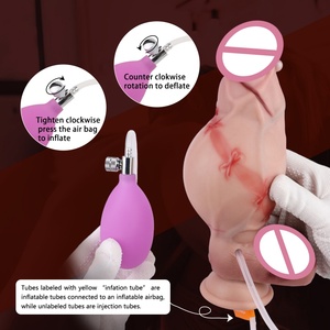Latest Inflatable Anal Plug Squirting Realistic <b>Dildo</b> With Strong Sucker Silicone Inflate-Ejaculating Adult Anal Dilator Sex Toy - Product Image 4