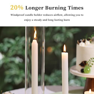 Hurricane <b>Glass</b> <b>Cylinder</b> Candle Holder Windproof Tapered for Wedding and Party - Product Image 3