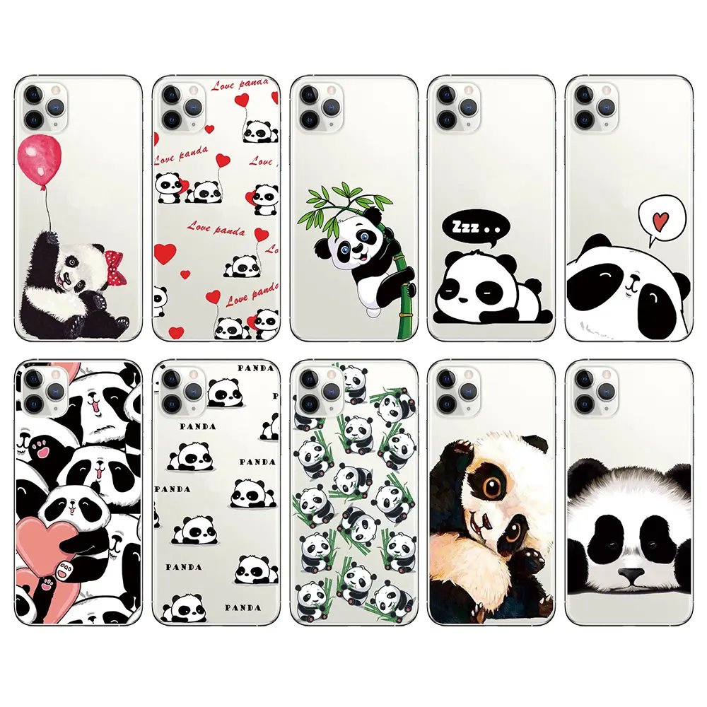 Antiman New small fresh Funny Cute Panda pattern phone case for iPhone11 12 13pro max xr max mobile phone hanging accessories