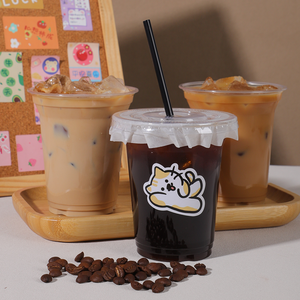 Custom Printed Clear PET <b>Plastic</b> Disposable <b>Cups</b> with Lids for Bubble Tea Smoothie Iced Coffee Food Grade Cold Drink <b>Cups</b> - Product Image 3