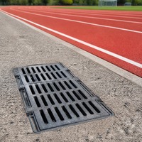 Grille de drainage en fonte pour zone d'entrée de métro, robuste, à fentes, pour système de drainage des eaux municipales