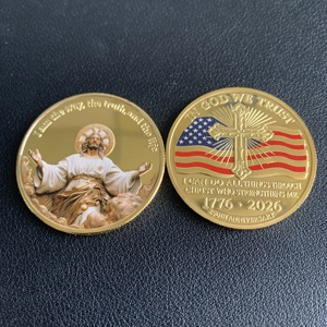 Pièces <span class=keywords><strong>de</strong></span> monnaie commémoratives chrétiennes, Croix <span class=keywords><strong>de</strong></span> Jésus-<span class=keywords><strong>Christ</strong></span>, Drapeau américain, Sainte <span class=keywords><strong>Bible</strong></span>, Colombe, avec la devise « En Dieu nous confions », Médailles <span class=keywords><strong>de</strong></span> collection, Cadeau - Product Image 1