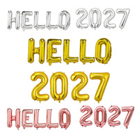 Königlich Elegantes Ballon-Set HELLO 2027 Aluminiumfolie Buchstabenballons Silvester-Party Dekorative Festballons